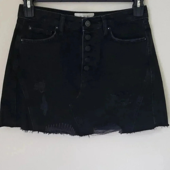 Free People A-Line Washed Black Distressed… - Picture 2 of 15
